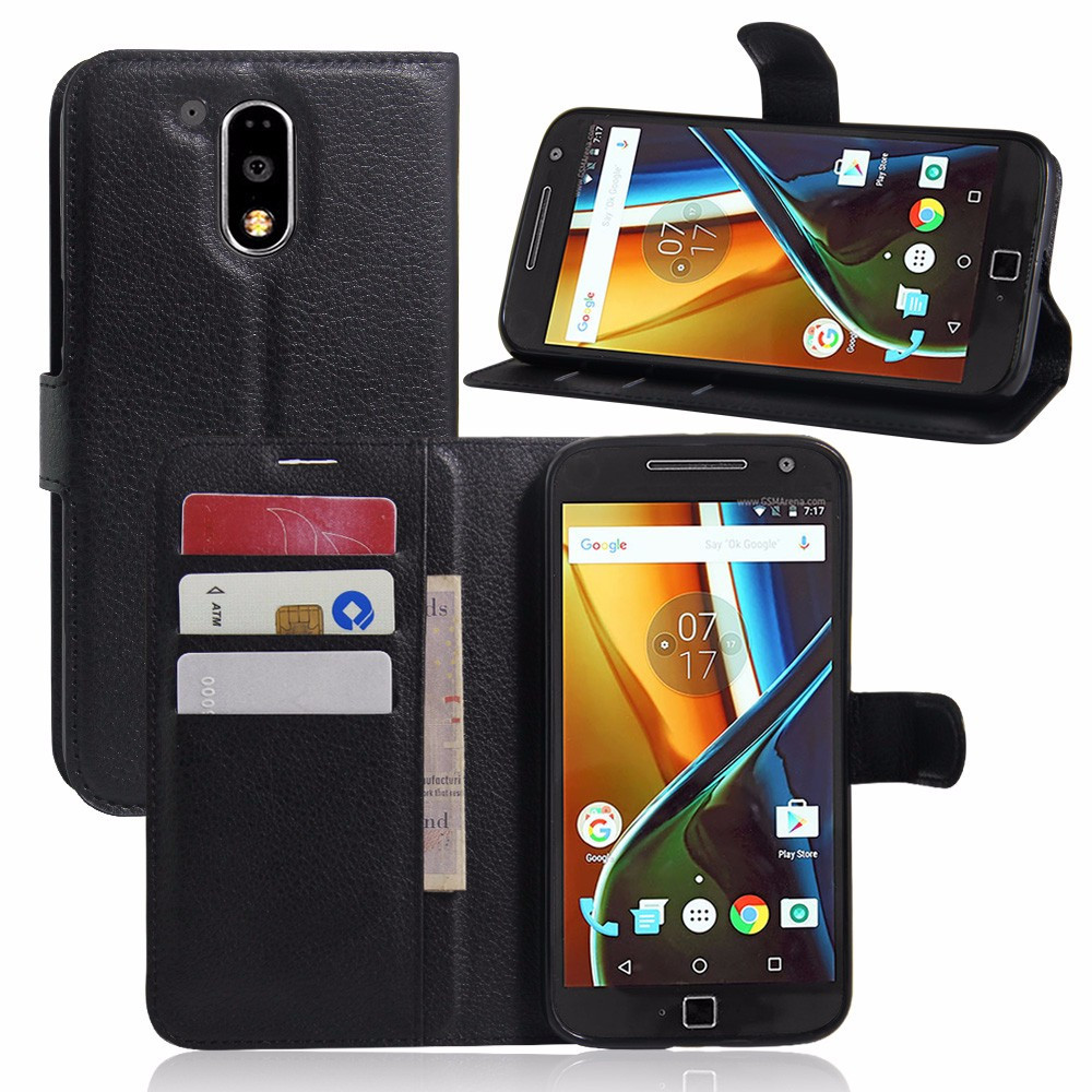 Чохол-книжка Litchie Wallet для Motorola Moto G4 XT1622 / Moto G4 Plus XT1642 Чорний