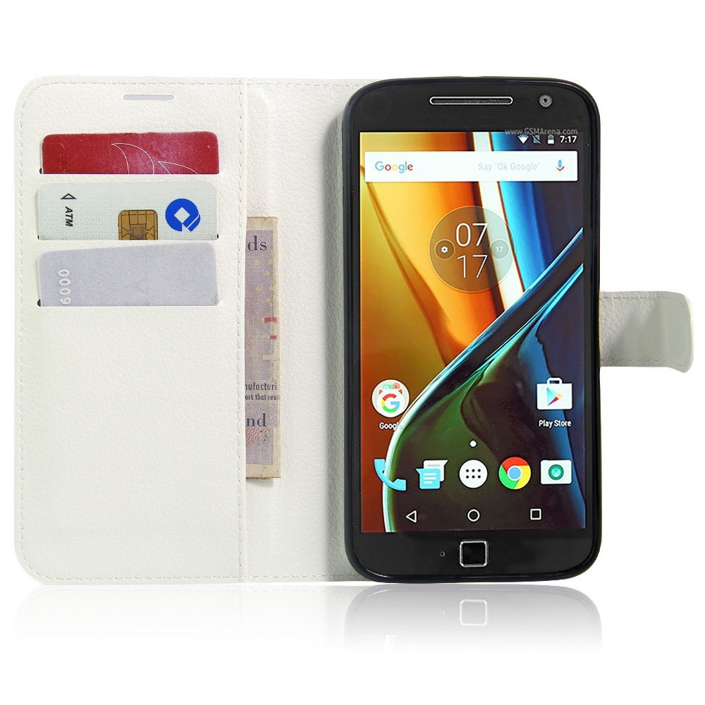 Чохол-книжка Litchie Wallet для Motorola Moto G4 XT1622 / Moto G4 Plus XT1642 Білий