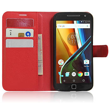 Чохол-книжка Litchie Wallet для Motorola Moto G4 XT1622 / Moto G4 Plus XT1642 Червоний