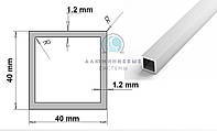 40х40х1,2 / 1 метр / труба квадратна без покриття