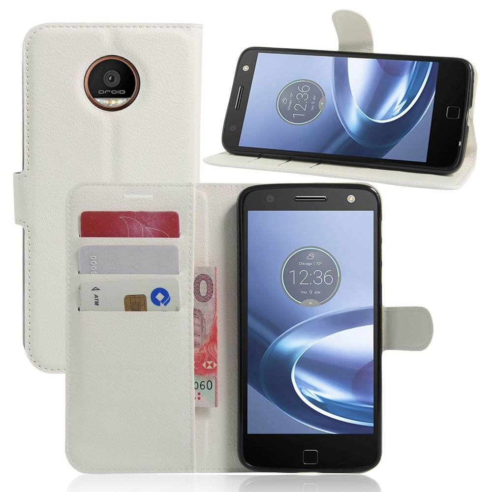 Чохол-книжка Litchie Wallet для Motorola Moto Z XT1650 Білий