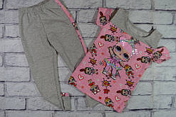 Костюм із паєтками сірий "Лол", розміри від 3 до 6 років