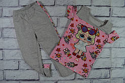 Костюм із паєтками сірий "Лол", розміри від 3 до 8 років