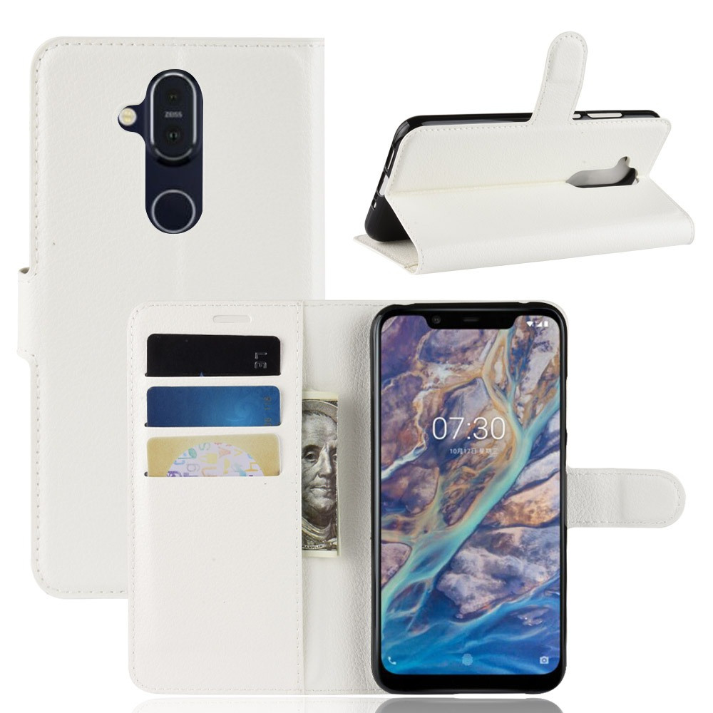 Чохол-книжка Litchie Wallet для Nokia 7.1 plus Білий