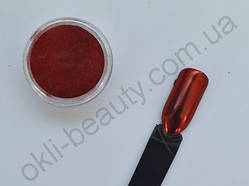 Дзеркальна втирка (хром) для нігтів (червона)