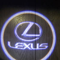 Фонари подсветка led в штатные места дверей с логотипом Лексус Lexus