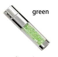 Ювелирная подарочная флешка с зелеными кристаллами и стразами 16гб
