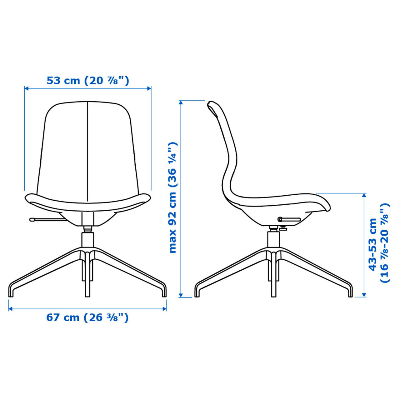 Компьютерное кресло IKEA LÅNGFJÄLL Gunnared светло-розовое черное 592.610.00 - фото 8 - id-p930351684