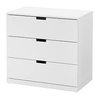 Комод с 3 ящиками IKEA NORDLI 80x76 см белый 692.394.95