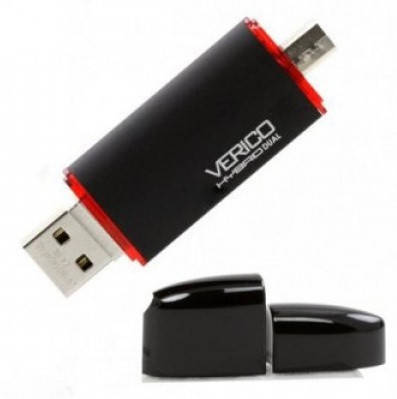 USB Flash 64GB Verico Hybrid Dual black, фото 2