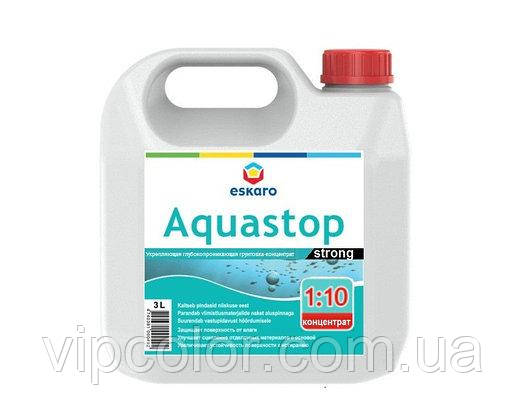 Eskaro Aquastop Strong 3 л Зміцнююча глибокопроникаюча грунтовка - концентрат 4820166522064