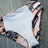 Роздільний Купальник жіночий із тропічним принтом, розмір S (рожевий), фото 7