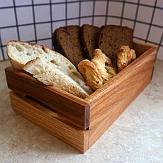 Сервірувальний настільний лоток корзинка коробочка підставка для подачі хлібу з дерева "Кантрі"