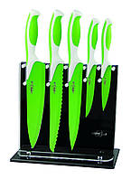 Яркий набор керамических ножей Barton Steel BS 9016 набор 5 ножей магнитная подставка