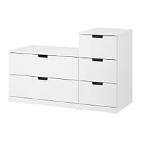 Комод с 5 ящиками IKEA NORDLI 120x76 см белый 492.480.33