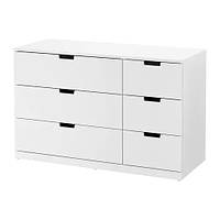 Комод с 6 ящиками IKEA NORDLI 120x76 см белый 092.394.98