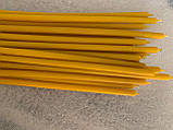 Свічка тонка жовтого натурального кольору з натурального бджолиного воску, свічки кольорові ручної роботи, фото 5