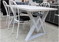 Стіл обідній Астон 160 Лофт білий, стільниця Аляска, стиль Loft, Метал-Дизайн, фото 7