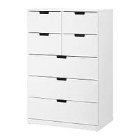 Комод с 7 ящиками IKEA NORDLI 80x122 см белый 992.395.02