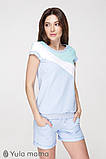 Літній костюм для вагітних та годуючих IBIZA ST-29.012 блакитний, фото 5