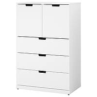 Комод IKEA NORDLI 80x122 см 5 ящиков белый 292.765.50