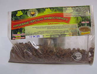 Калгана (перстача прямостійкого) корінь, 50 г для лікування гастриту, виразкової хвороби