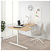 Комп'ютерний стіл IKEA BEKANT 160x110 см кутовий дубовий шпон білий 192.828.39, фото 2