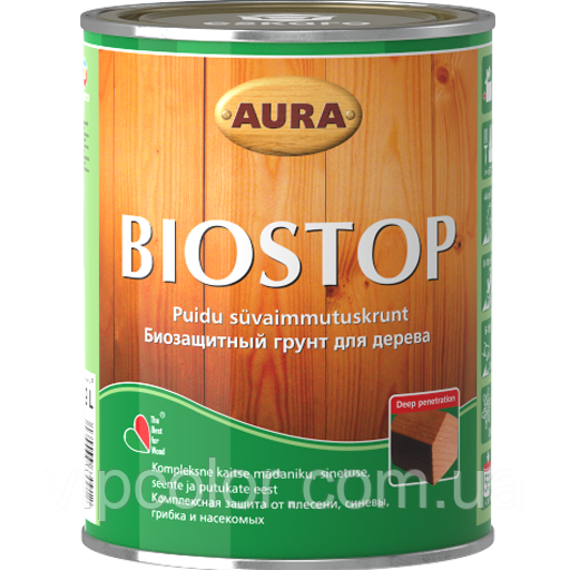 AURA BIOSTOP 2,7 л безбарвний біозахисний грунт глибокого проникнення для дерева