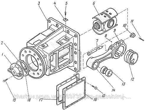 Напрямна, крейцкопф, шатун 2ВМ10-63/9, 4ВМ10-120/9, фото 1