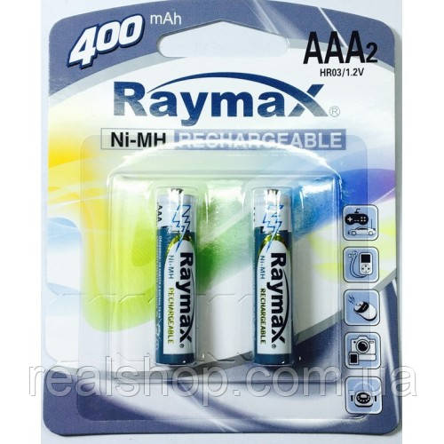 Акумулятор AAA R3 Raymax 400 mAh, 2 шт., 1.2V (ціна за 1 акумулятор)