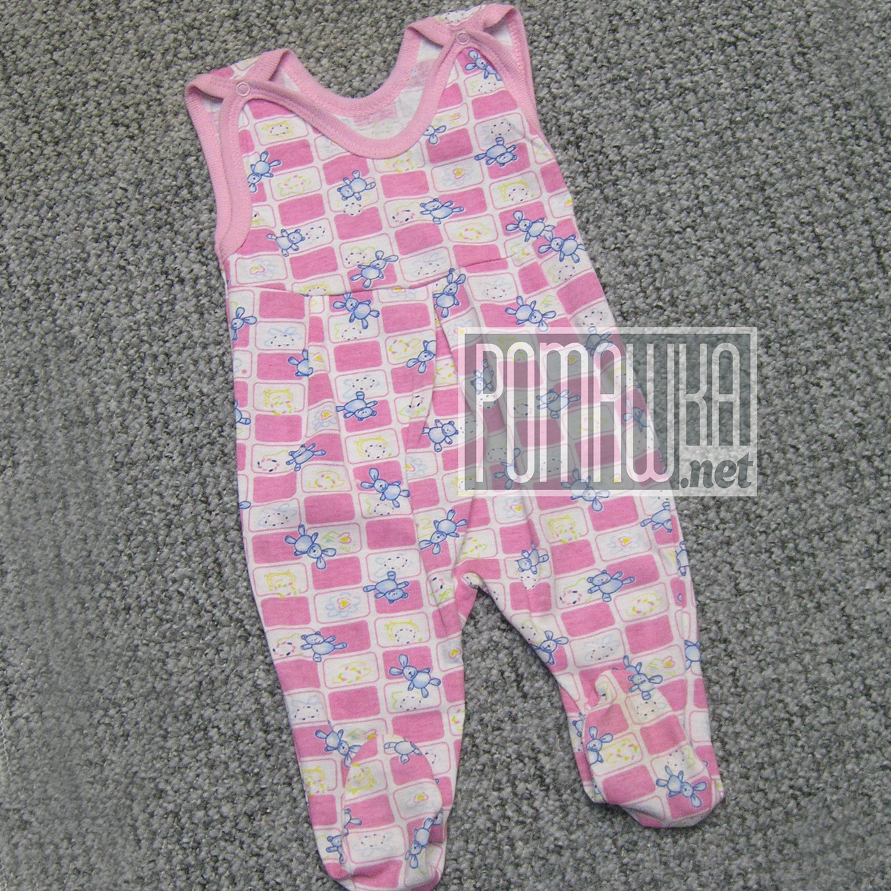 Дитячі тонкі високі повзунки р 74 (5 6 7 місяців) із застібкою на кнопках легкі тканина КУЛІР 4231 Рожевий