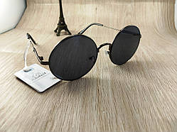 Жіночі сонцезахисні окуляри Aedoll — круглі чорні (скляні лінзи)