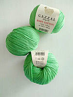 Пряжа Gazzal Cotton Baby - 3466 салатовий