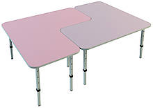 Комплект з двох L-образних столів, ростових груп № 1, 2, 3, 4, 5 — 1200х1800х460-700 мм