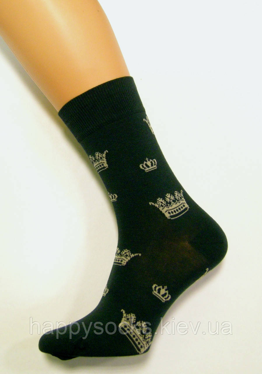 Бавовняні шкарпетки преміумкласу для чоловіків із коронами