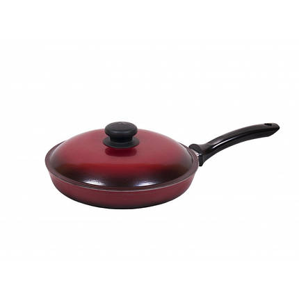 Сковорода 220 з пластмасовою ручкою, з кришкою УЦІНКА, фото 1