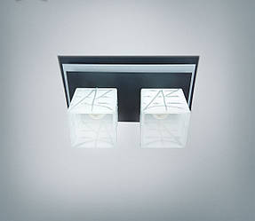 Люстра стельова металева чорно-біла з кубиками для кухні, спальні, передпокою