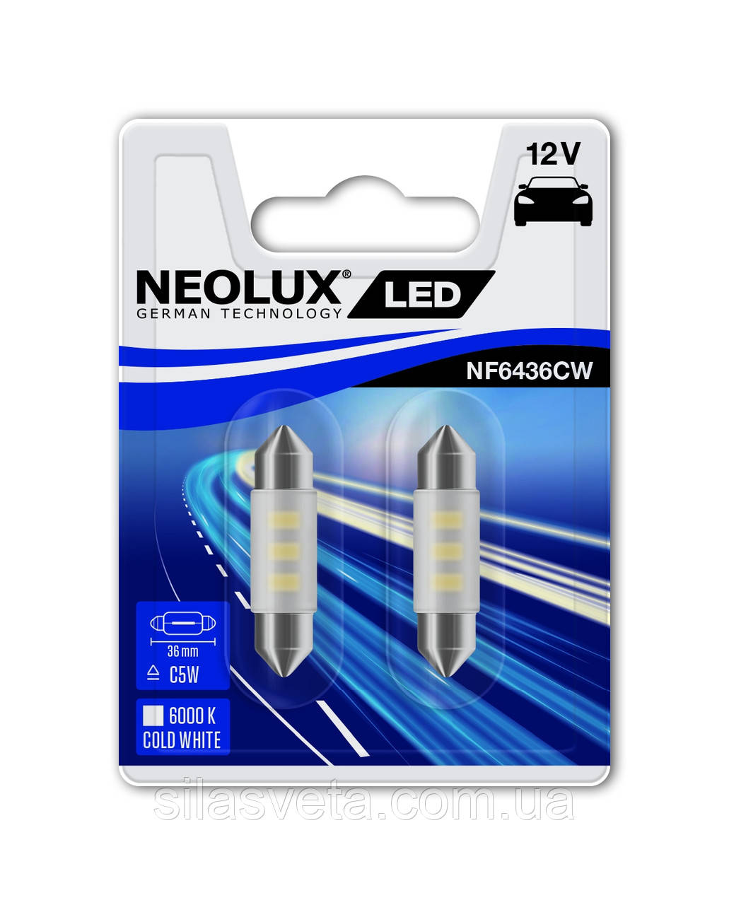 Світлодіодні лампи NEOLUX C5W LED (36mm) 12V 6000K ХОЛОДНЫЙ БЕЛЫЙ