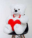 Плюшевий ведмідь з сердечком Mister Medved 110 см Білий, фото 4