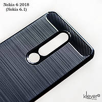 Протиударний TPU чохол накладка для Nokia 6 2018 (Nokia 6.1) (black "Carbon")