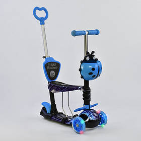 Самокат-біговел 5в1 Best Scooter 11200 з батьківською ручкою та сидінням, підсвітка коліс