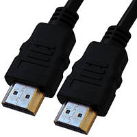 Шнур HDMI (штекер - штекер) Vers.1.4, діам.-6мм, 1,5 м, чорний