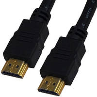 Шнур HDMI (штекер - штекер ) Vers.-1.4, діам.-6мм, "позолочений", з фільтрами, 1м, чорний
