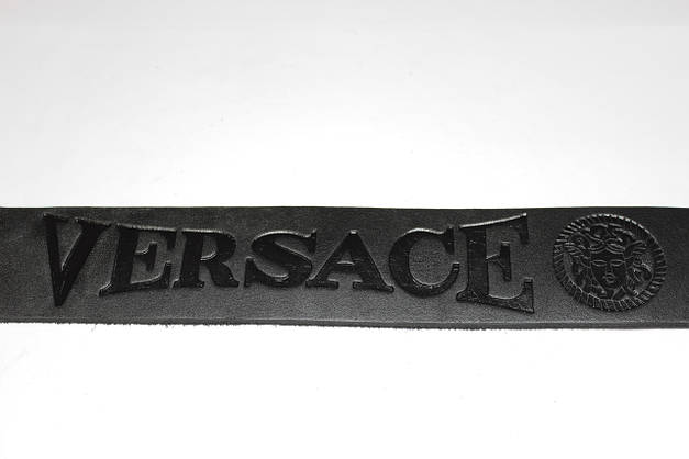 Чоловічий джинсовий шкіряний ремінь Versace, фото 4