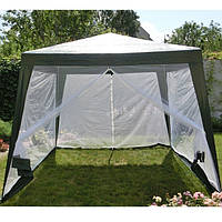 Намет-павільйон Трапеція з москітною сіткою (темно-зелений) та тентом для відпочинку на природі та біля будинку