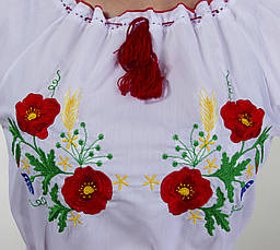 Оригінальна жіноча вишиванка з білої бавовни., фото 2