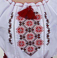 Жіноча вишита блуза червоним хрестиком, фото 3