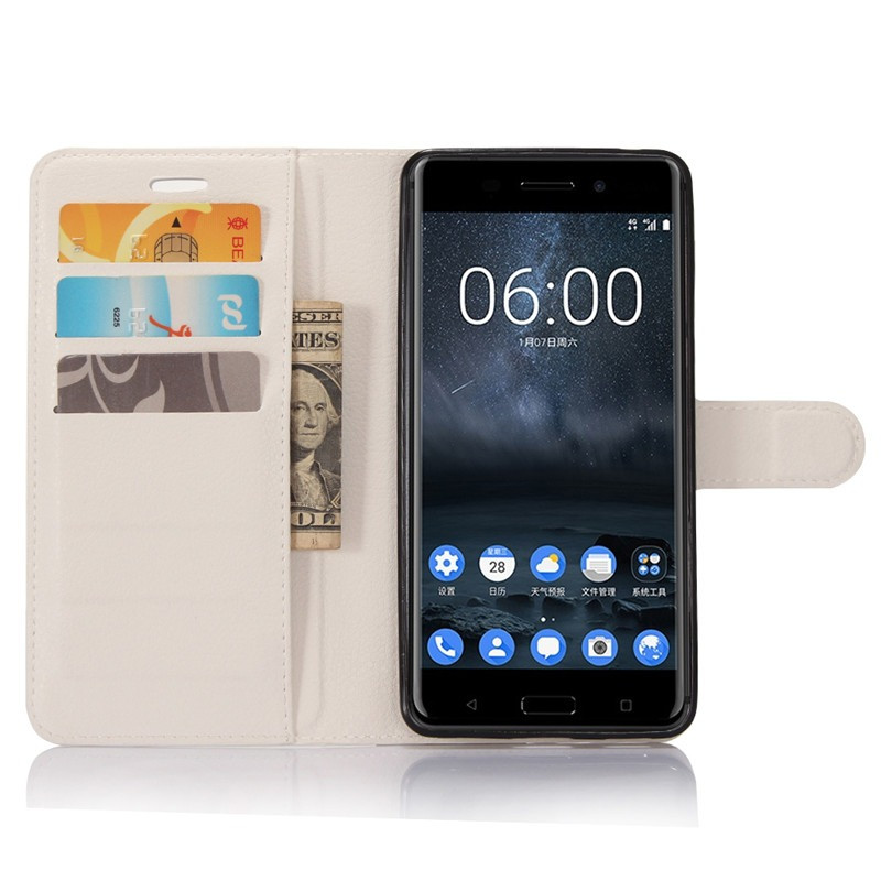 Чехол-книжка Litchie Wallet для Nokia 6 Белый