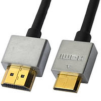 Шнур HDMI (штекер HDMI - штекер mini HDMI), Vers.1.4, "позолоченный", диам.-4,2мм, 2м (в блистере)