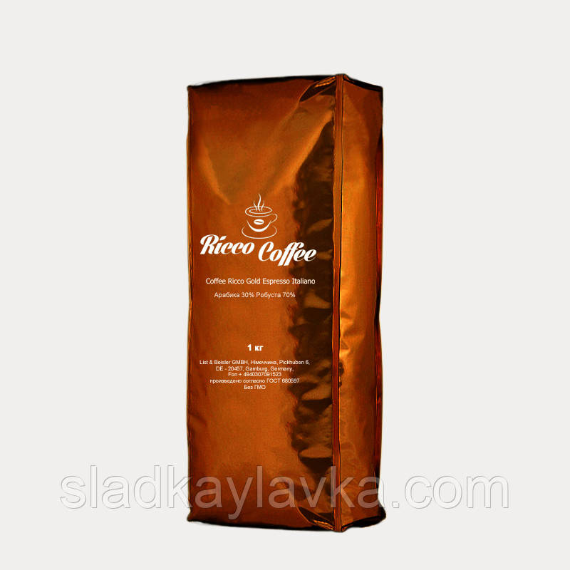 Зерновий кави Ricco Coffee Gold Espresso Italiano 1 кг